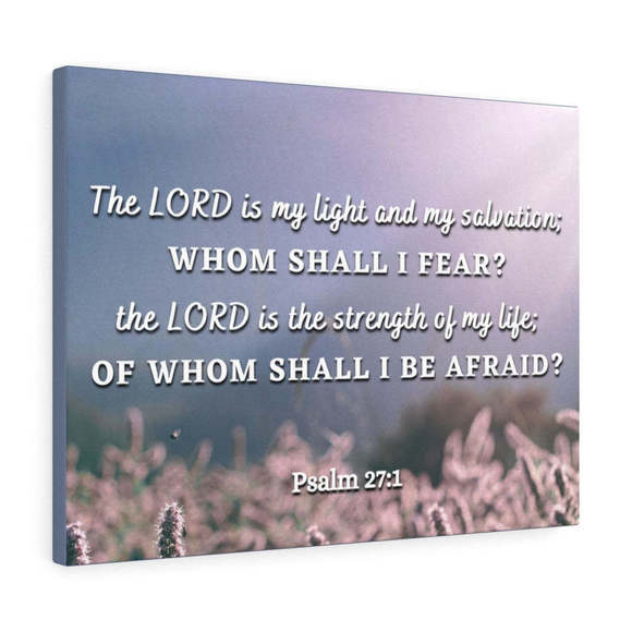 Scripture SignLight And Salvation Psalm 27:1 Bible Verse Canvas Christian Wal